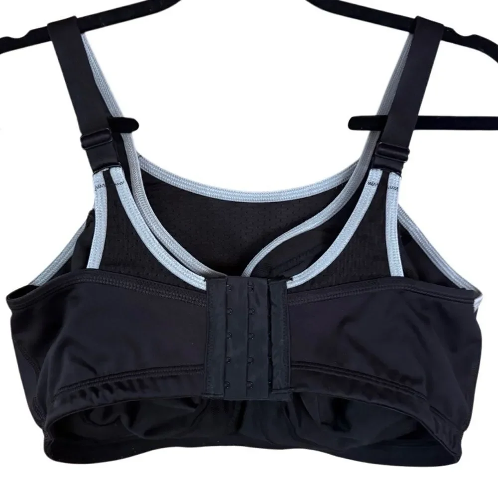 Glamorise- Elite Performance Adjustable Wirefree Sport Bra #1167 Black Gray, 38H - Picture 8 of 14